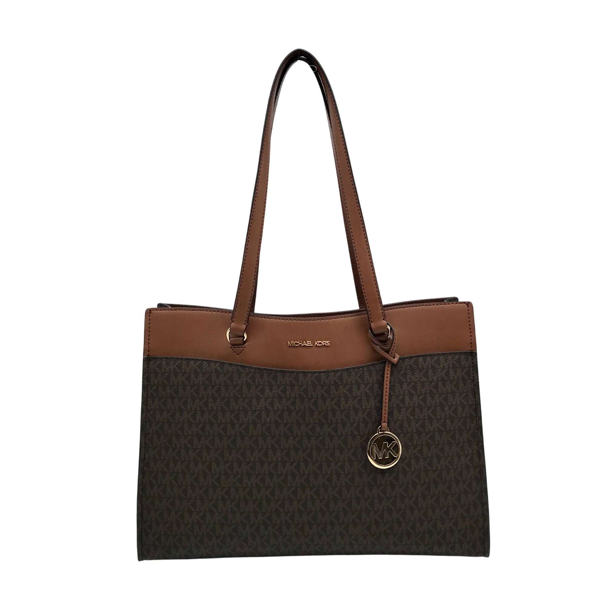 Michael Kors Brown Signature Jet Set Travel Tote Bag