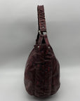 Furla Red Snakeskin-Embossed Leather Hobo Shoulder Bag