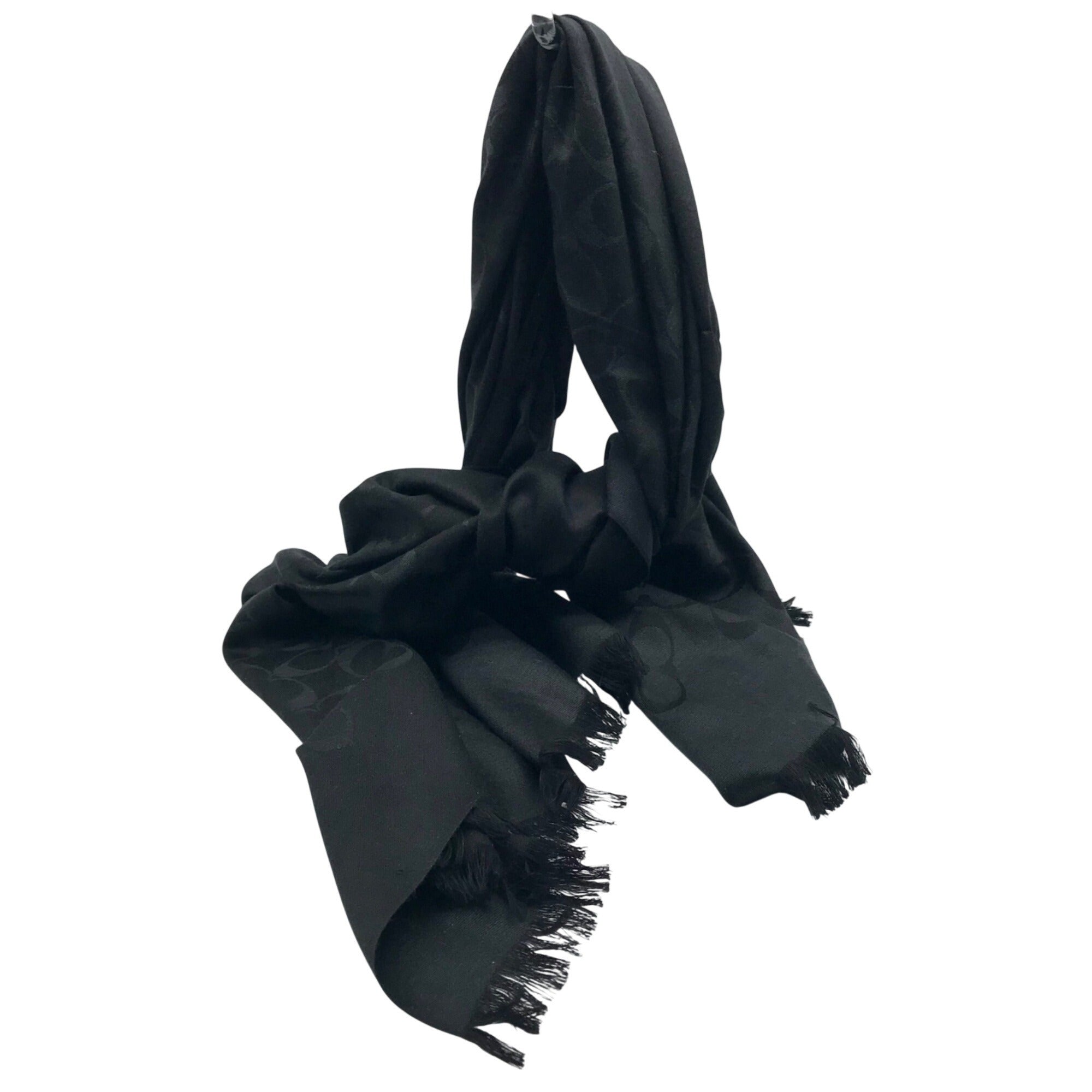 Coach Black Signature C Monogram Fabric Basic Wrap