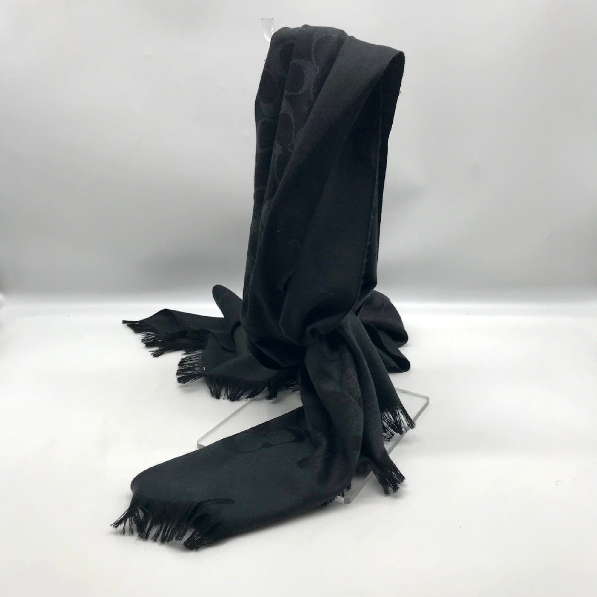 Coach Black Signature C Monogram Fabric Basic Wrap