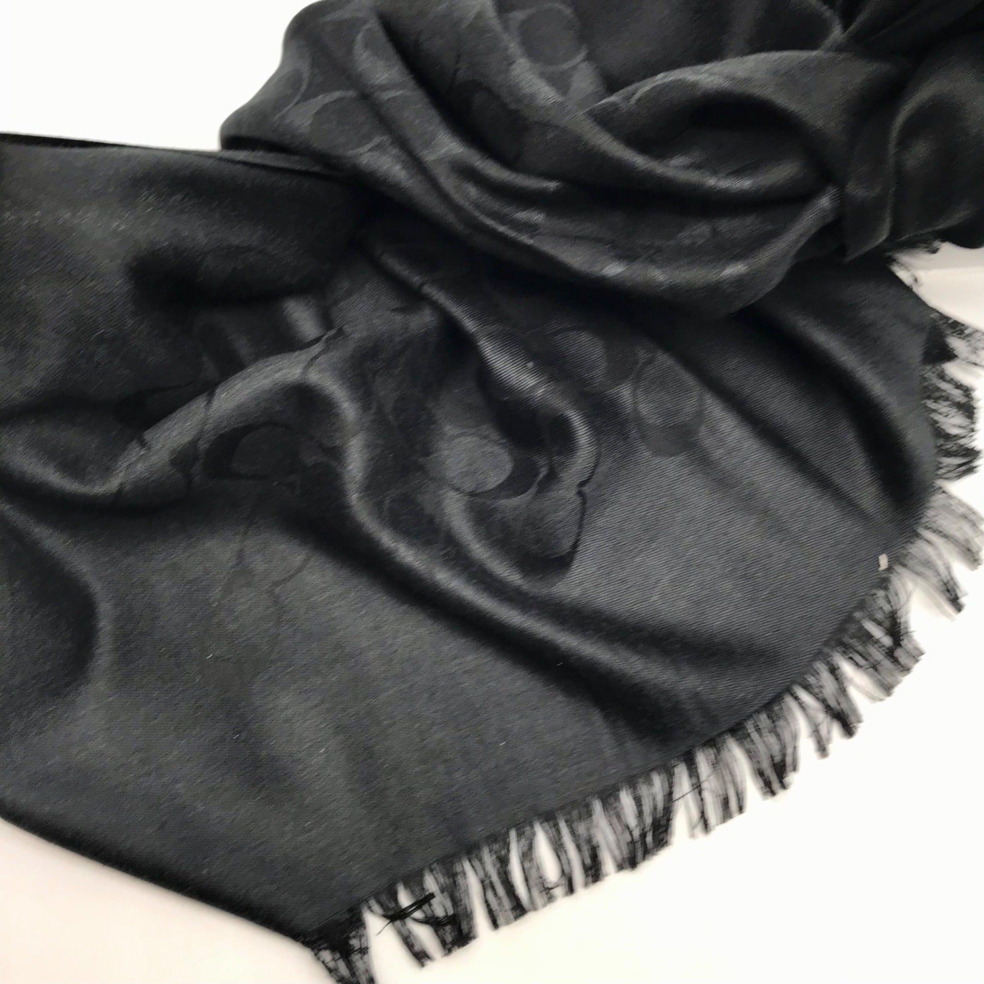 Coach Black Signature C Monogram Fabric Basic Wrap