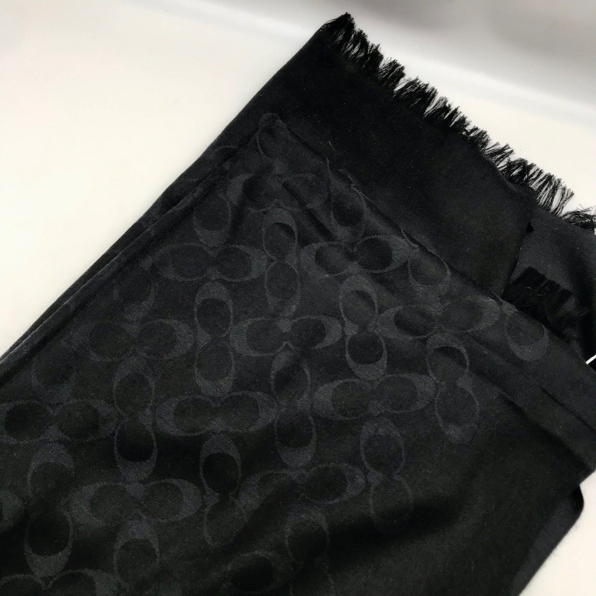 Coach Black Signature C Monogram Fabric Basic Wrap