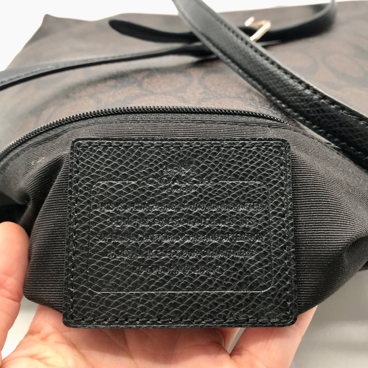 Coach Brown Signature Coated Canvas File Crossbody Bag