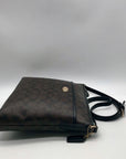 Coach Brown Signature Coated Canvas File Crossbody Bag