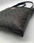 Coach Brown Signature Coated Canvas File Crossbody Bag