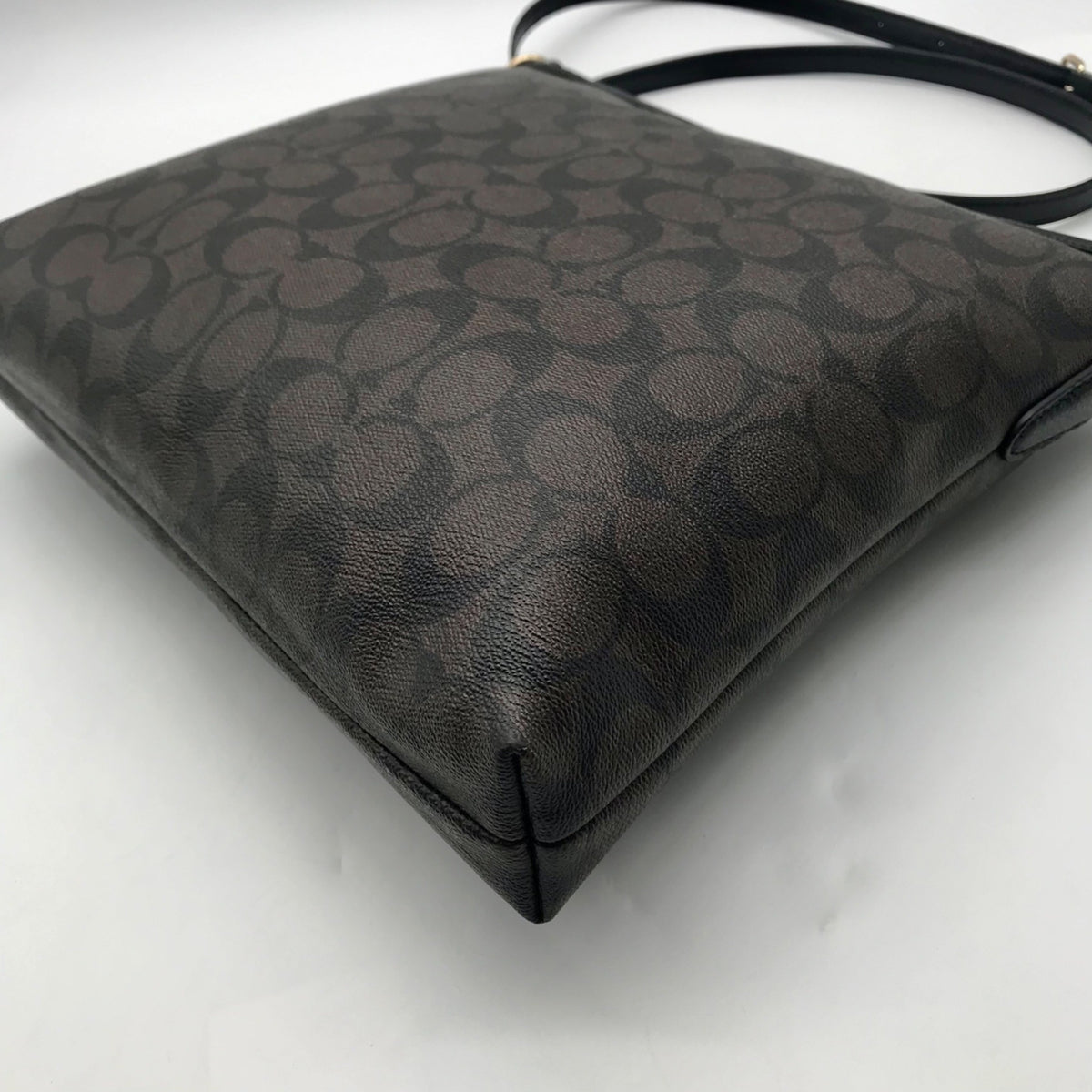 Coach Brown Signature Coated Canvas File Crossbody Bag