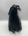 Zara Black Faux Leather Bucket-Style Shoulder Bag