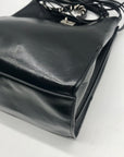 Zara Black Faux Leather Bucket-Style Shoulder Bag