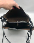 Zara Black Faux Leather Bucket-Style Shoulder Bag