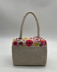 Mar Y Sol Cream Beaded Baguette Shoulder Bag