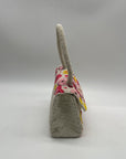 Mar Y Sol Cream Beaded Baguette Shoulder Bag