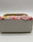 Mar Y Sol Cream Beaded Baguette Shoulder Bag