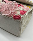Mar Y Sol Cream Beaded Baguette Shoulder Bag