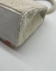 Mar Y Sol Cream Beaded Baguette Shoulder Bag