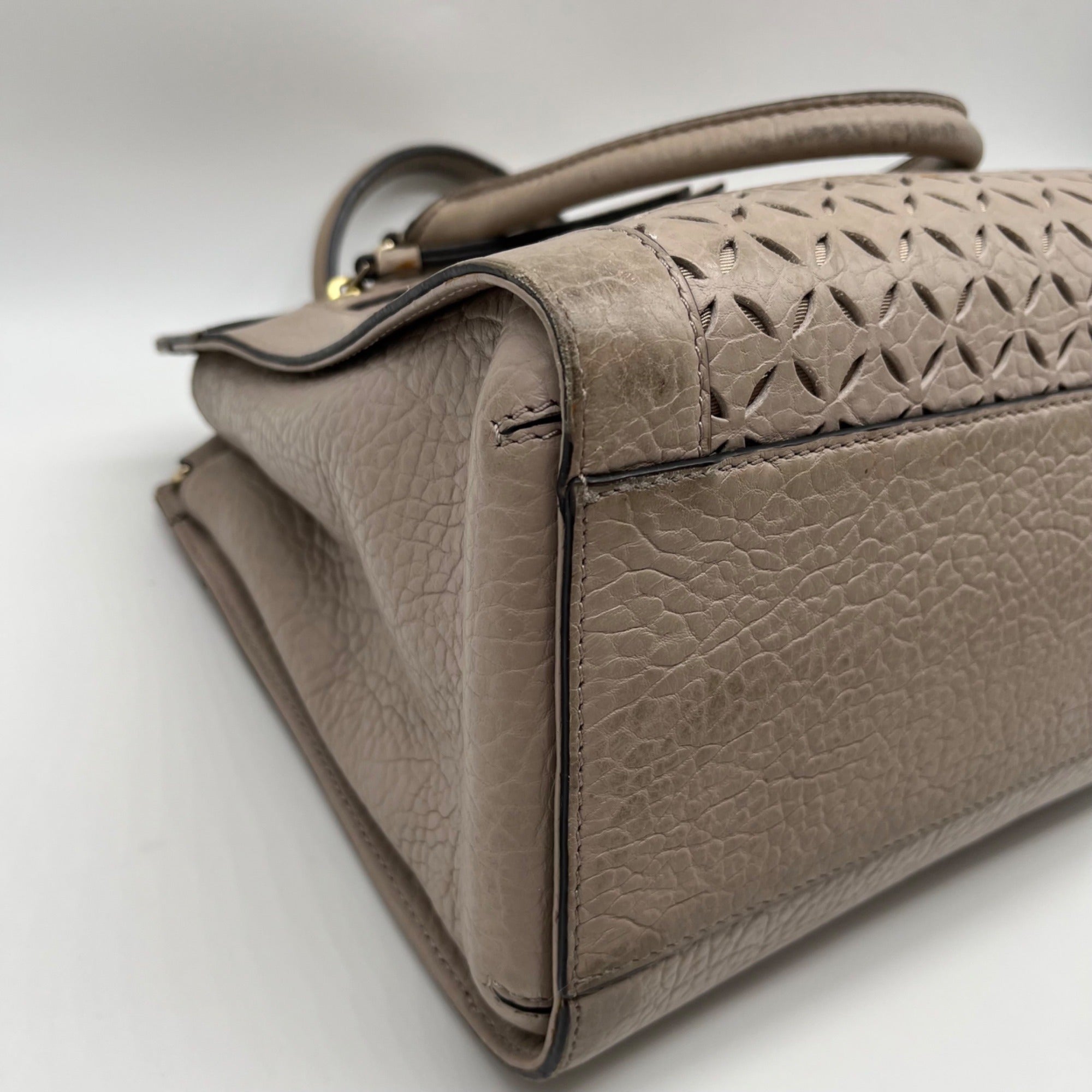Kate Spade Beige Leather Perri Lane Romy Satchel Bag