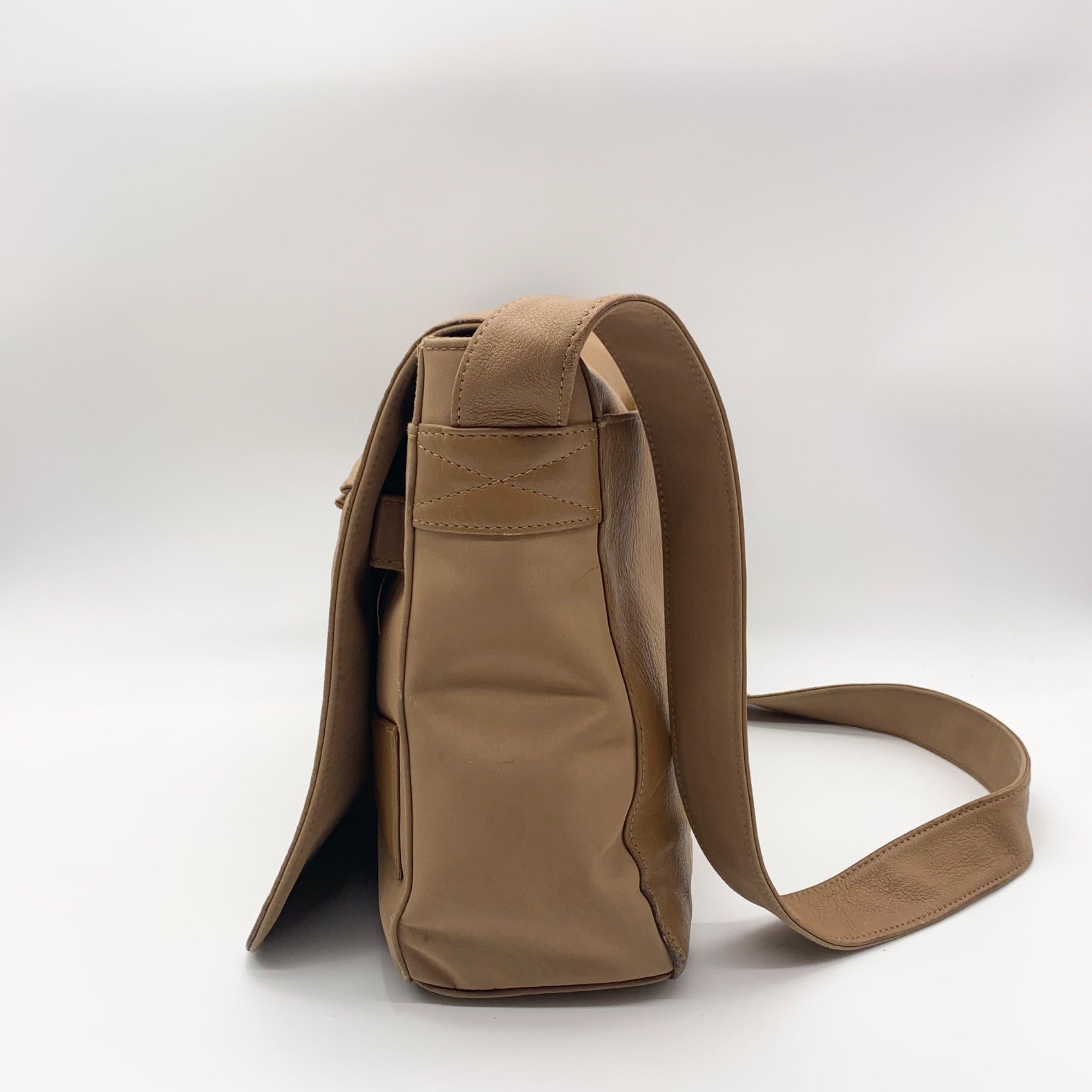 Fossil Brown Leather Multi-Pocket Work Shoulder Bag