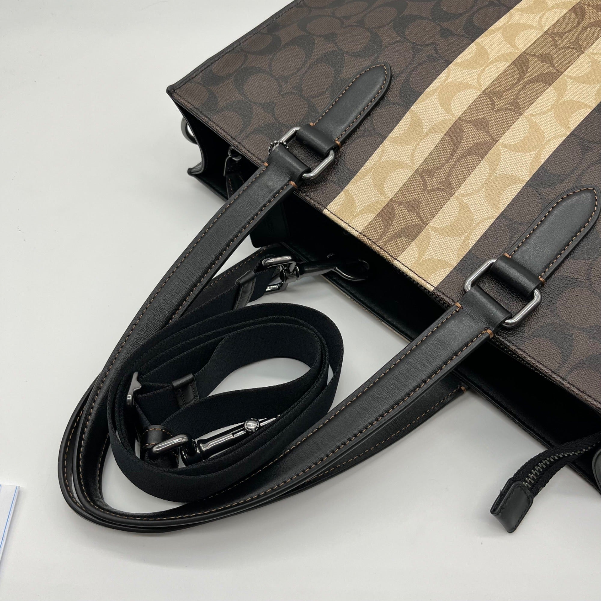 Coach Brown Signature Coated Canvas Graham Structured Tote 6707