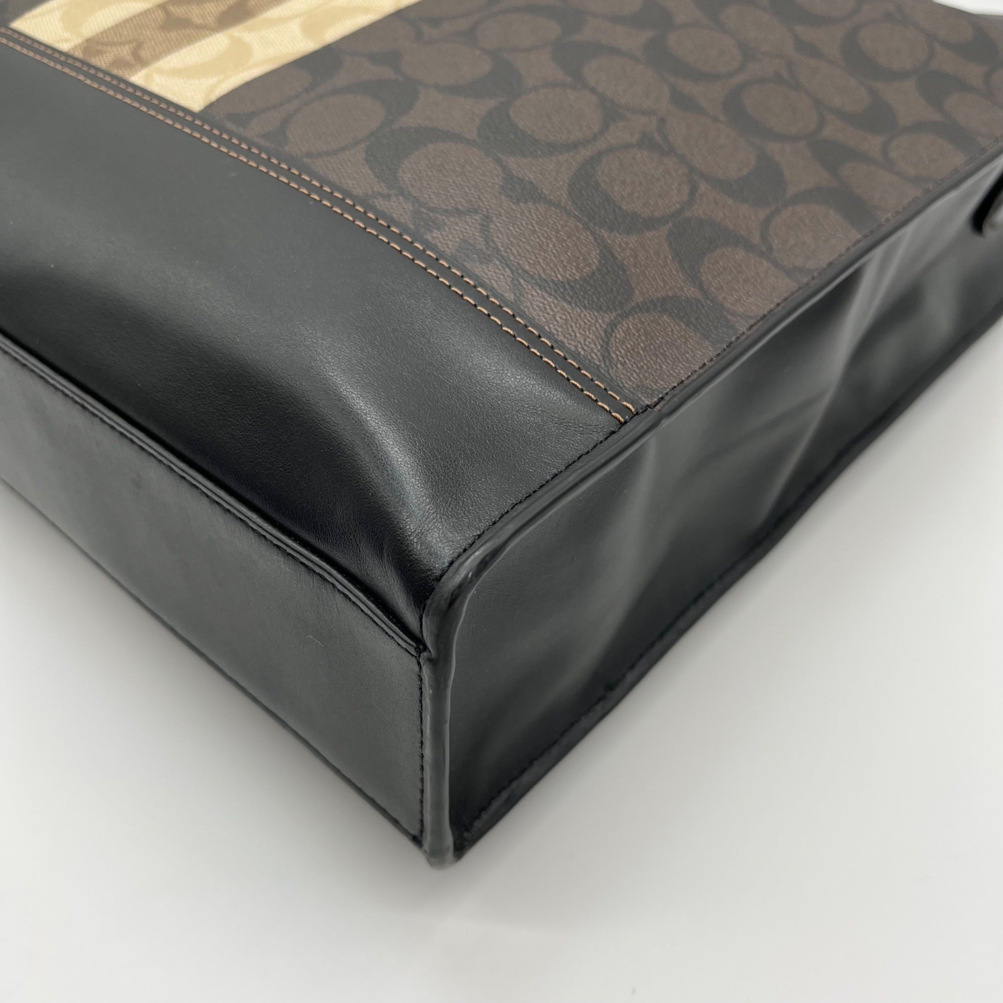 Coach Brown Signature Coated Canvas Graham Structured Tote 6707
