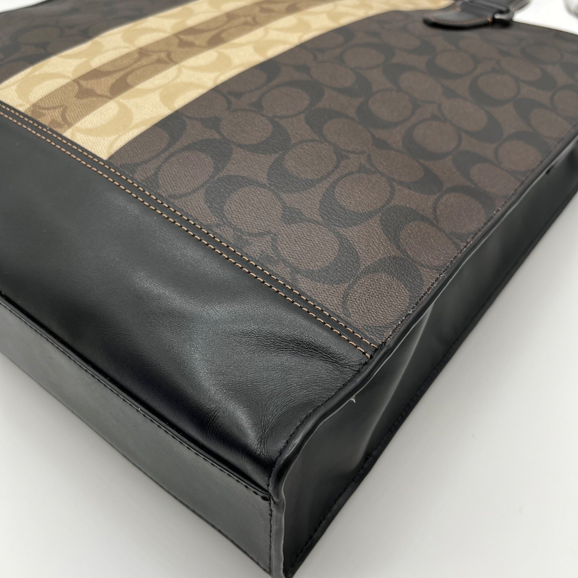 Coach Brown Signature Coated Canvas Graham Structured Tote 6707