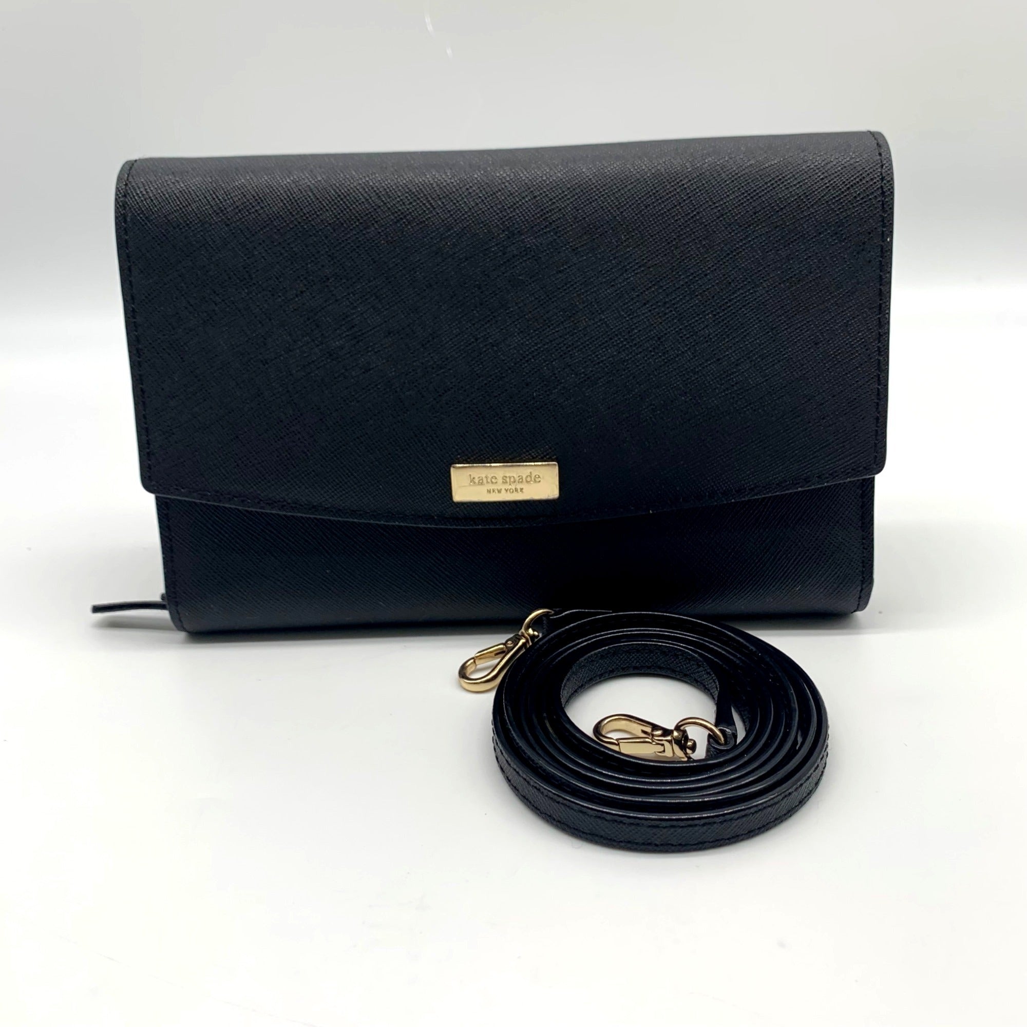 Kate Spade Black Saffiano Laurel Way Winni Wallet Convertible