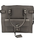 Michael Kors Grey Saffiano Leather Emma Satchel Bag