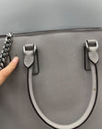Michael Kors Grey Saffiano Leather Emma Satchel Bag