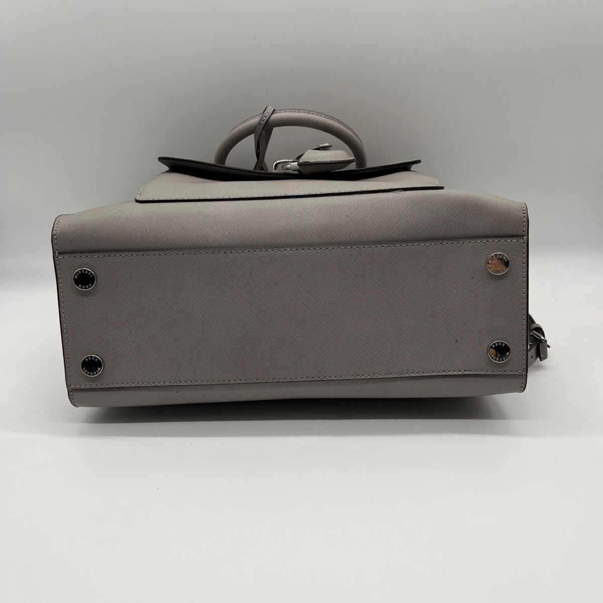 Michael Kors Grey Saffiano Leather Emma Satchel Bag