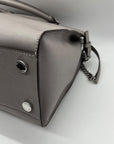 Michael Kors Grey Saffiano Leather Emma Satchel Bag