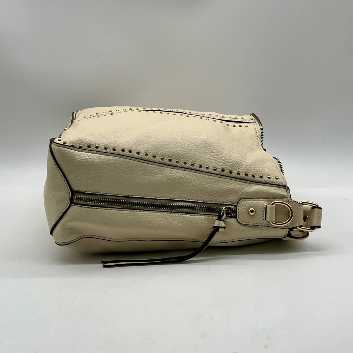 Montana West Cream Leather Shoulder Bag