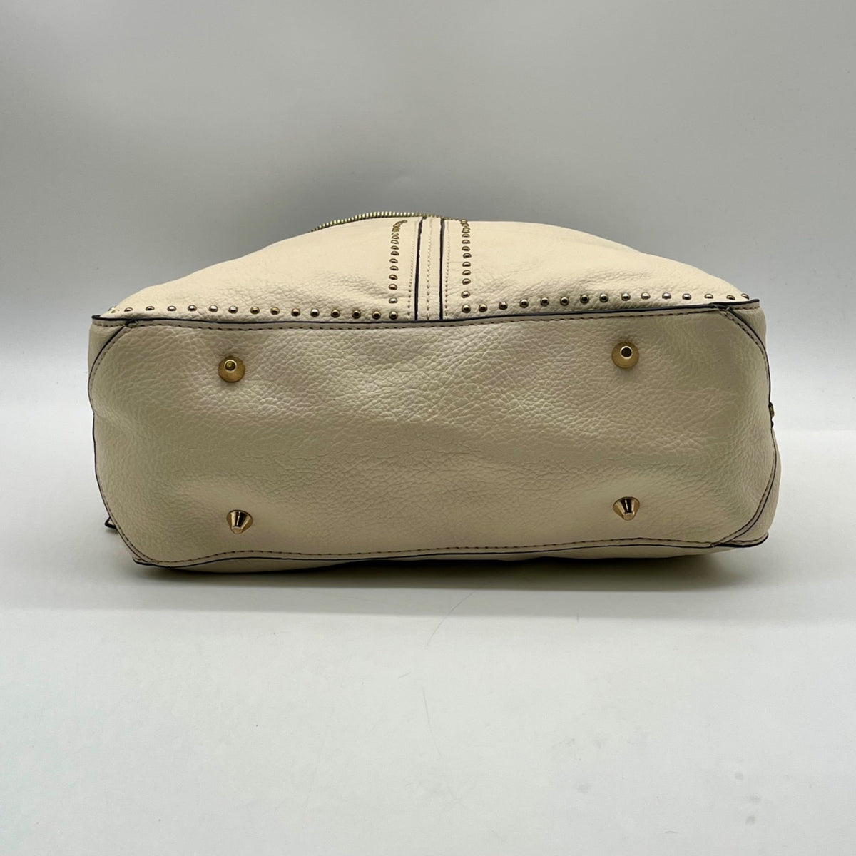 Montana West Cream Leather Shoulder Bag