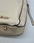 Montana West Cream Leather Shoulder Bag