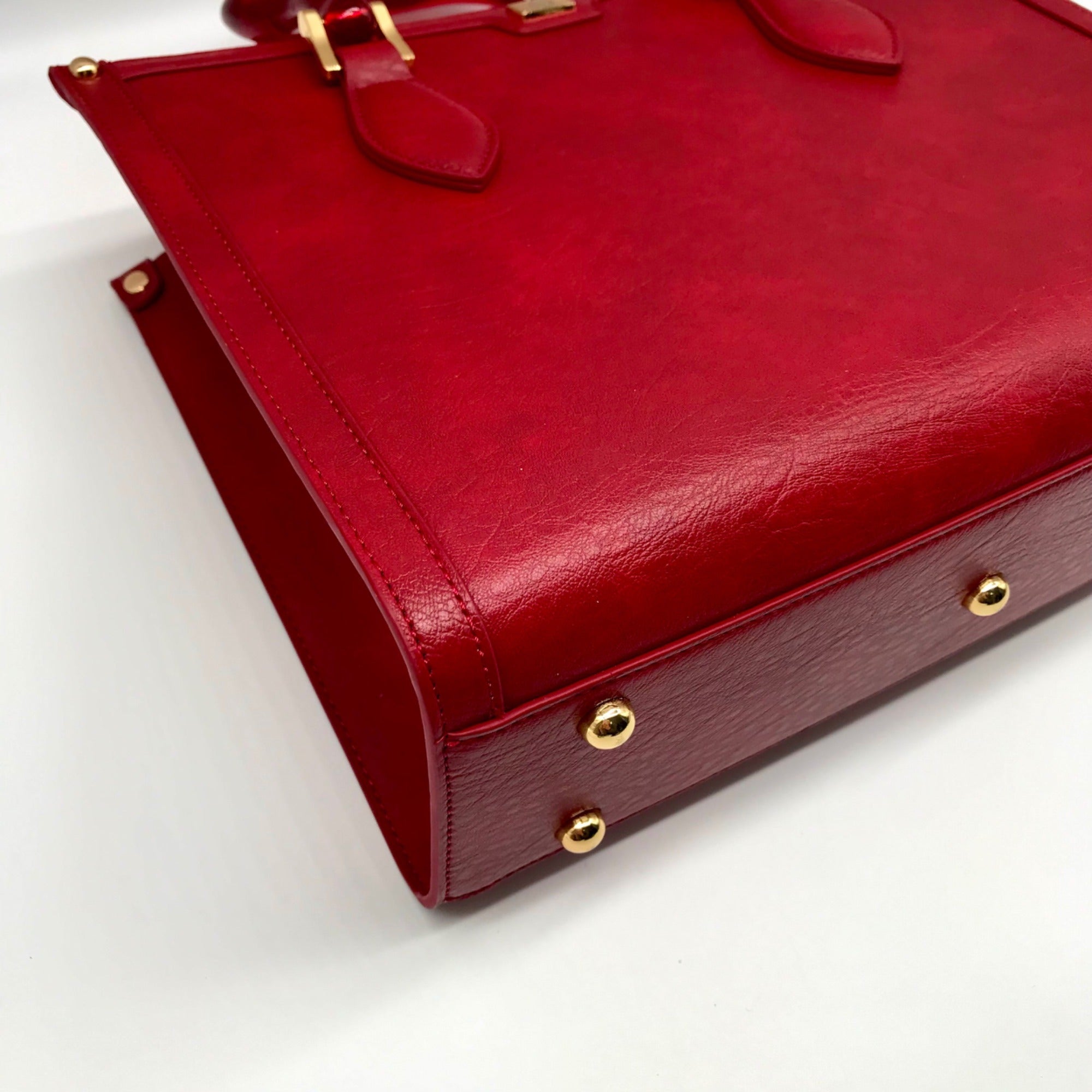Lailee Red Leather Shoulder Bag