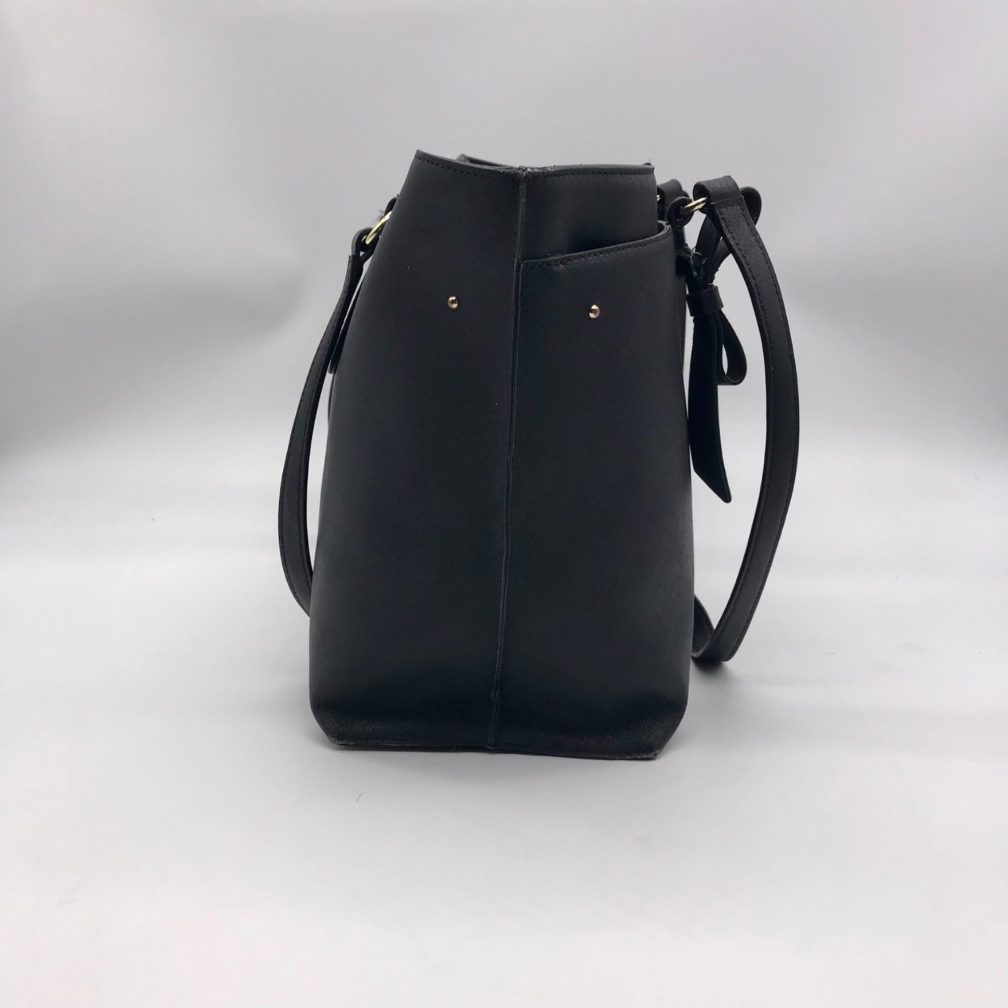 Karl Lagerfeld Black Leather Flurete Tote Bag