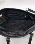 Karl Lagerfeld Black Leather Flurete Tote Bag