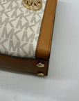 Michael Kors Cream And Brown Signature Coated Canvas Large Satchel