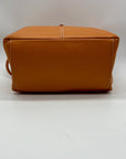 Vera Pelle Orange Pebbled Leather Shoulder Bag