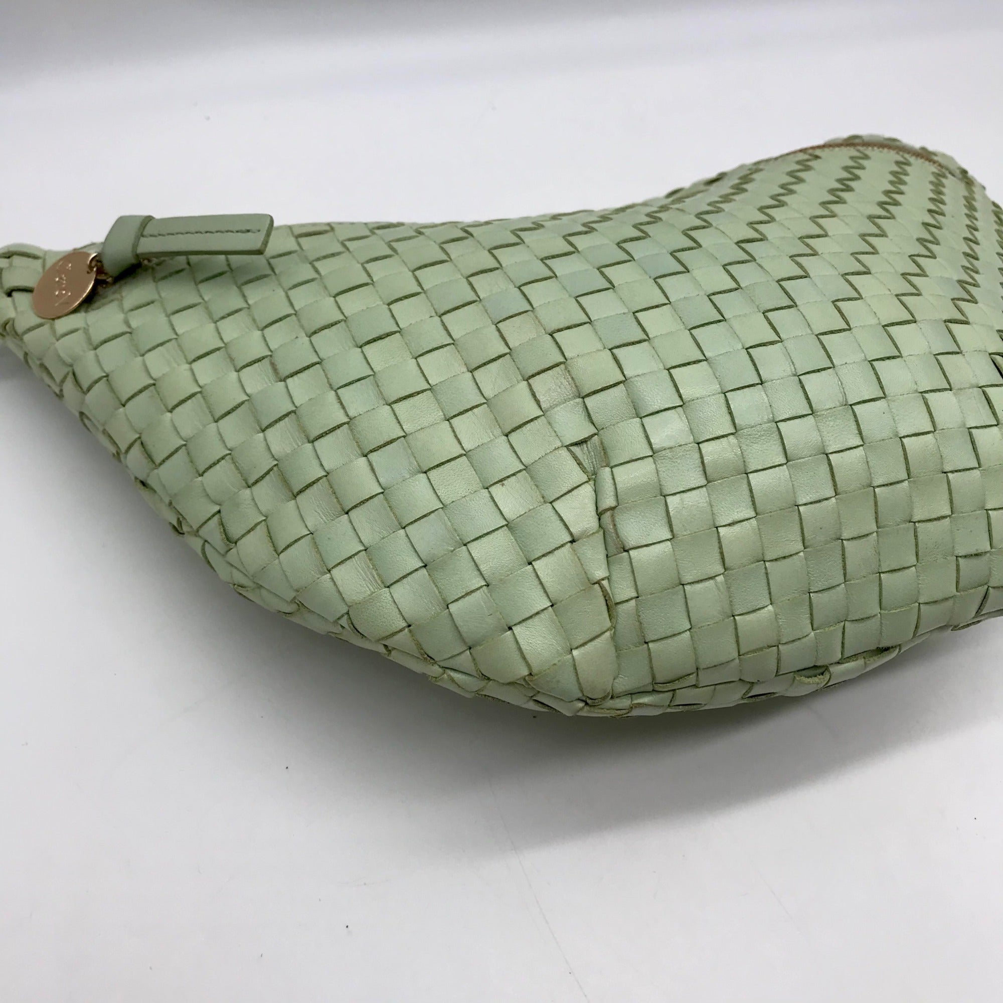 Clare V Mint Green Grande Woven Fanny Pack