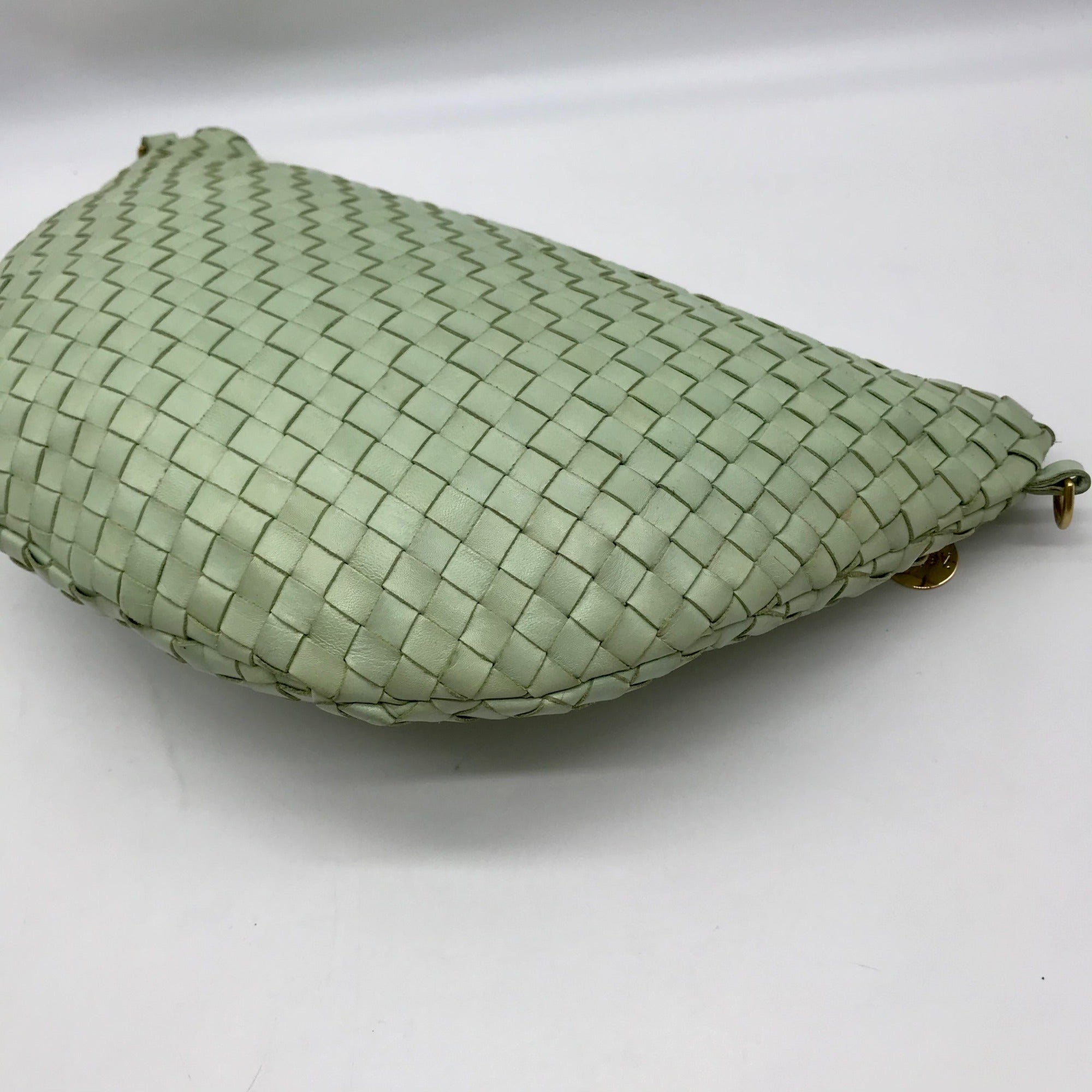 Clare V Mint Green Grande Woven Fanny Pack