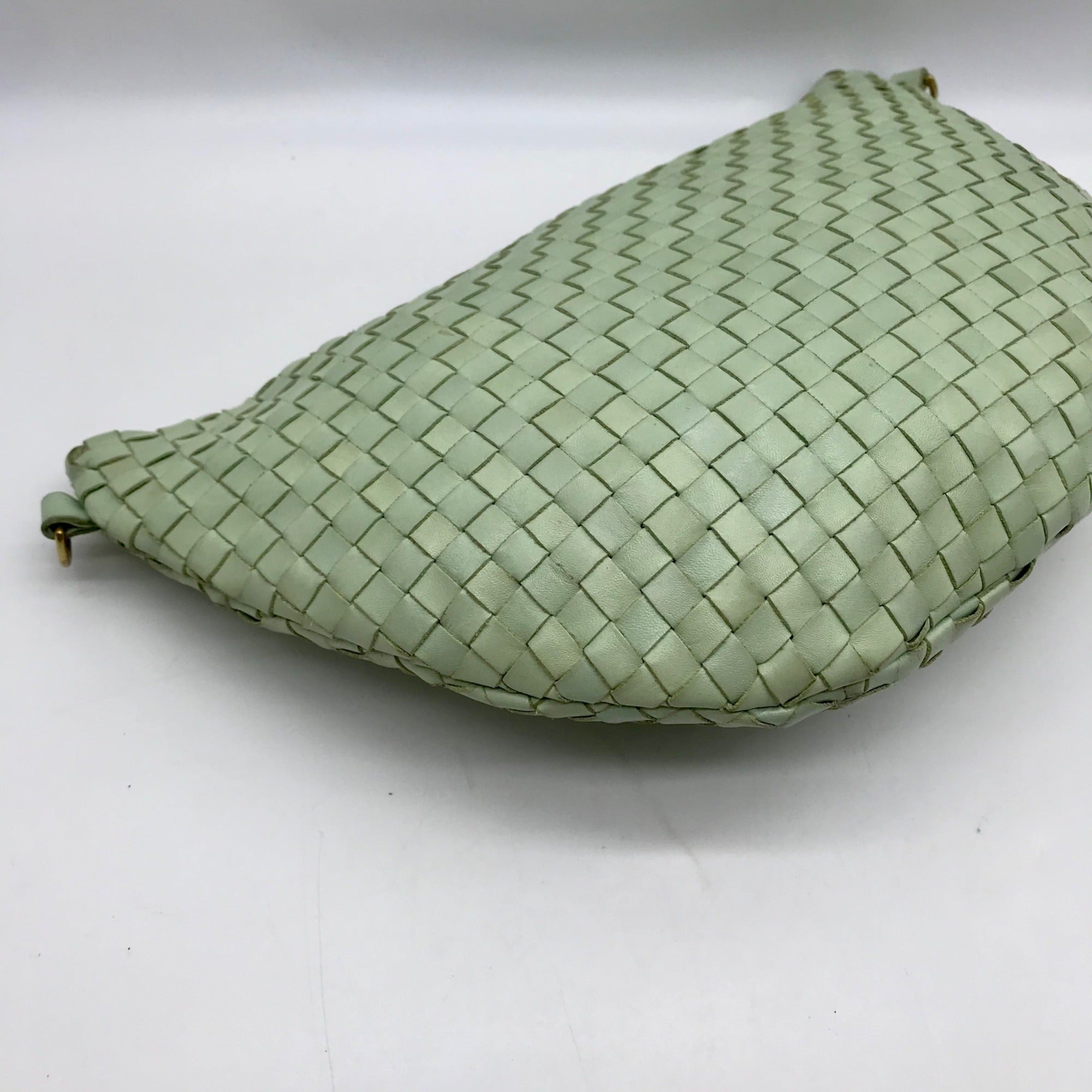 Clare V Mint Green Grande Woven Fanny Pack