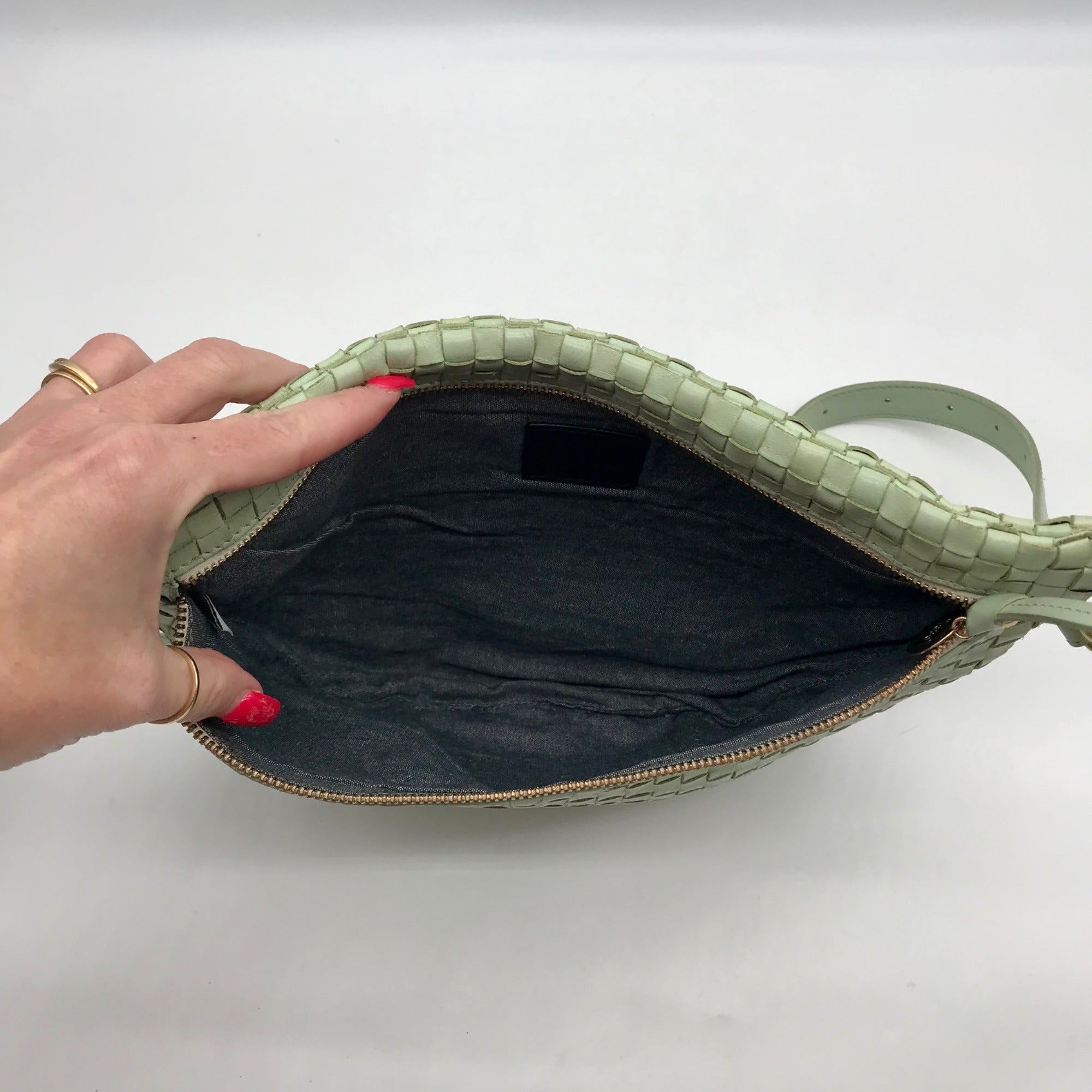 Clare V Mint Green Grande Woven Fanny Pack