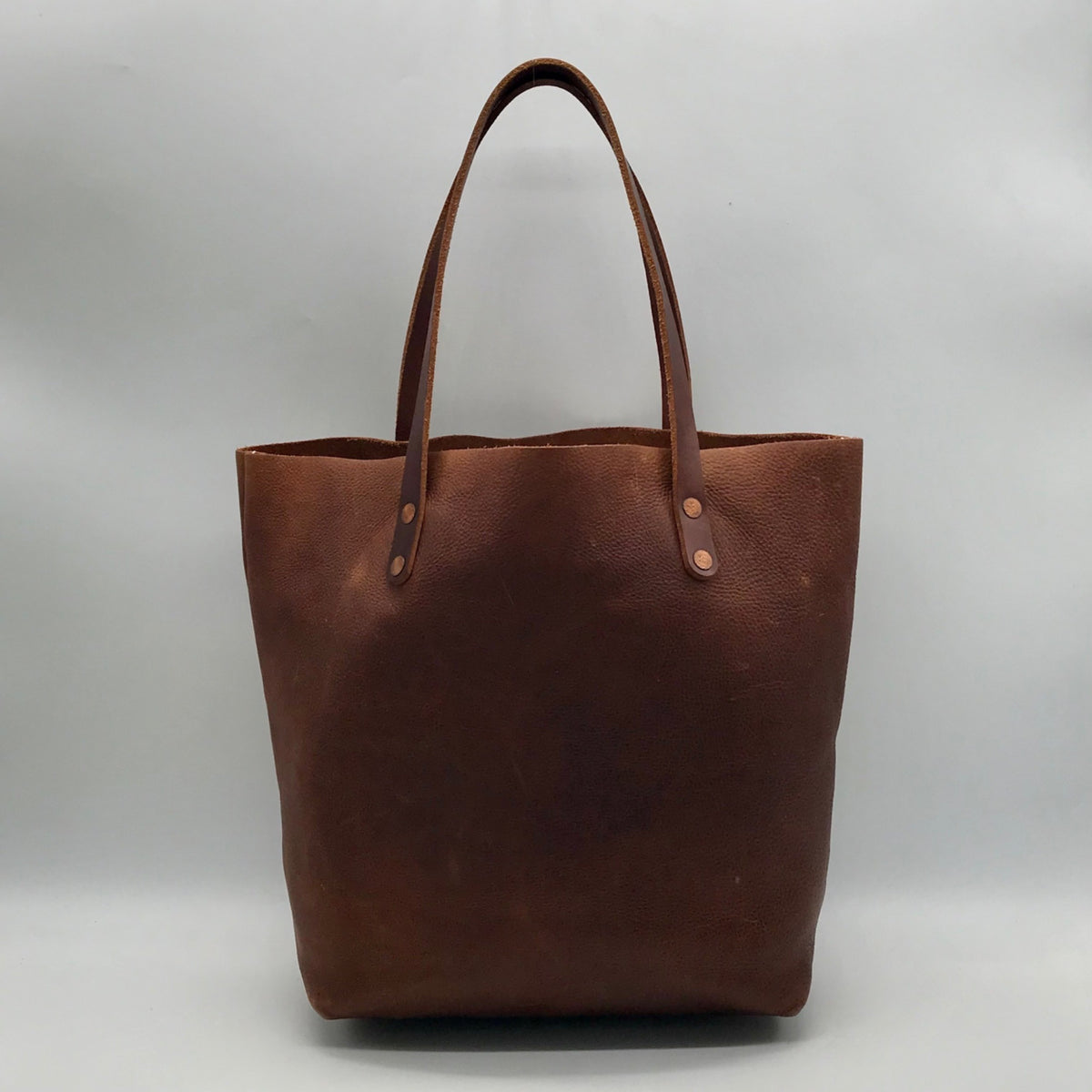 KMM &amp; CO Brown Full Grain Leather Tote Bag