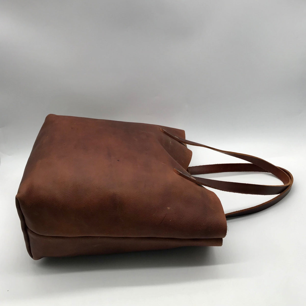 KMM &amp; CO Brown Full Grain Leather Tote Bag