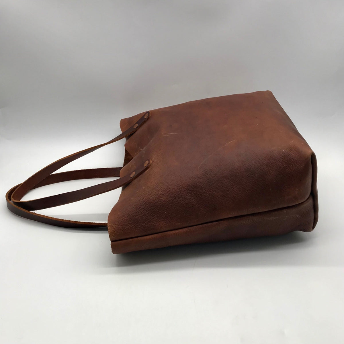 KMM &amp; CO Brown Full Grain Leather Tote Bag