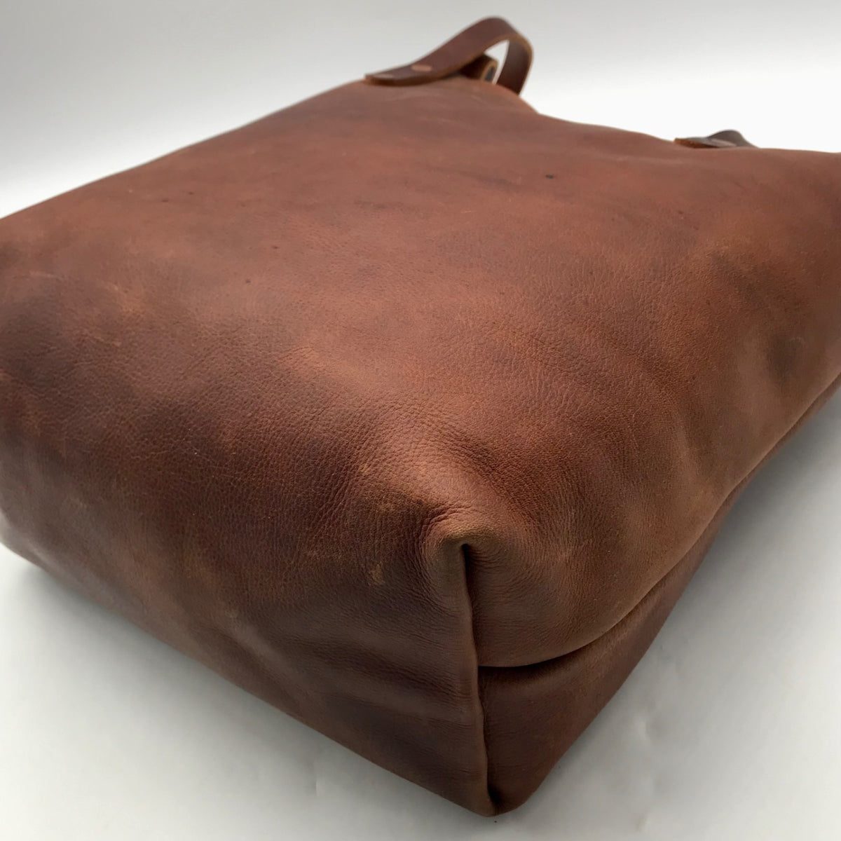 KMM &amp; CO Brown Full Grain Leather Tote Bag