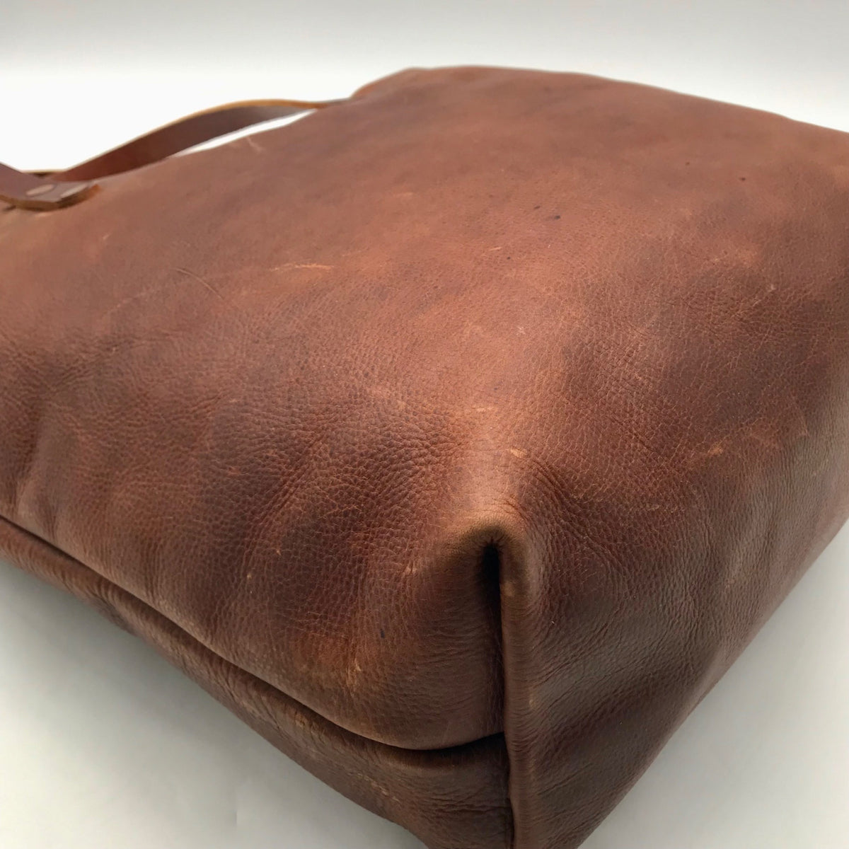 KMM &amp; CO Brown Full Grain Leather Tote Bag