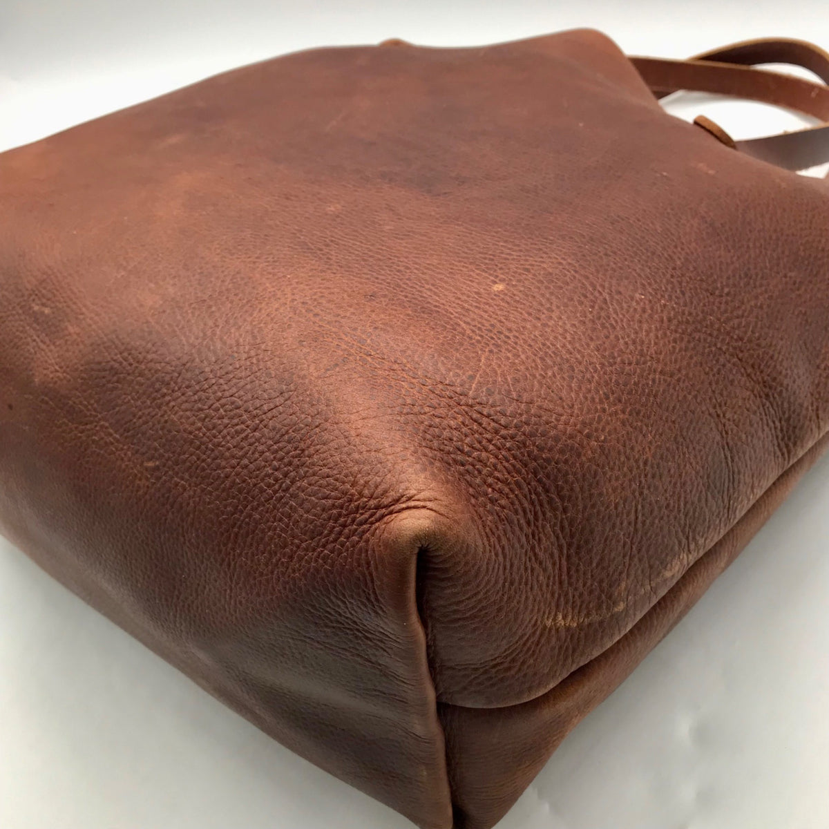 KMM &amp; CO Brown Full Grain Leather Tote Bag