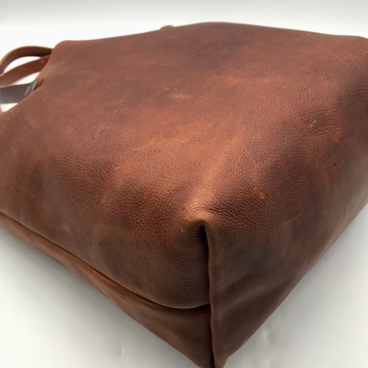 KMM &amp; CO Brown Full Grain Leather Tote Bag