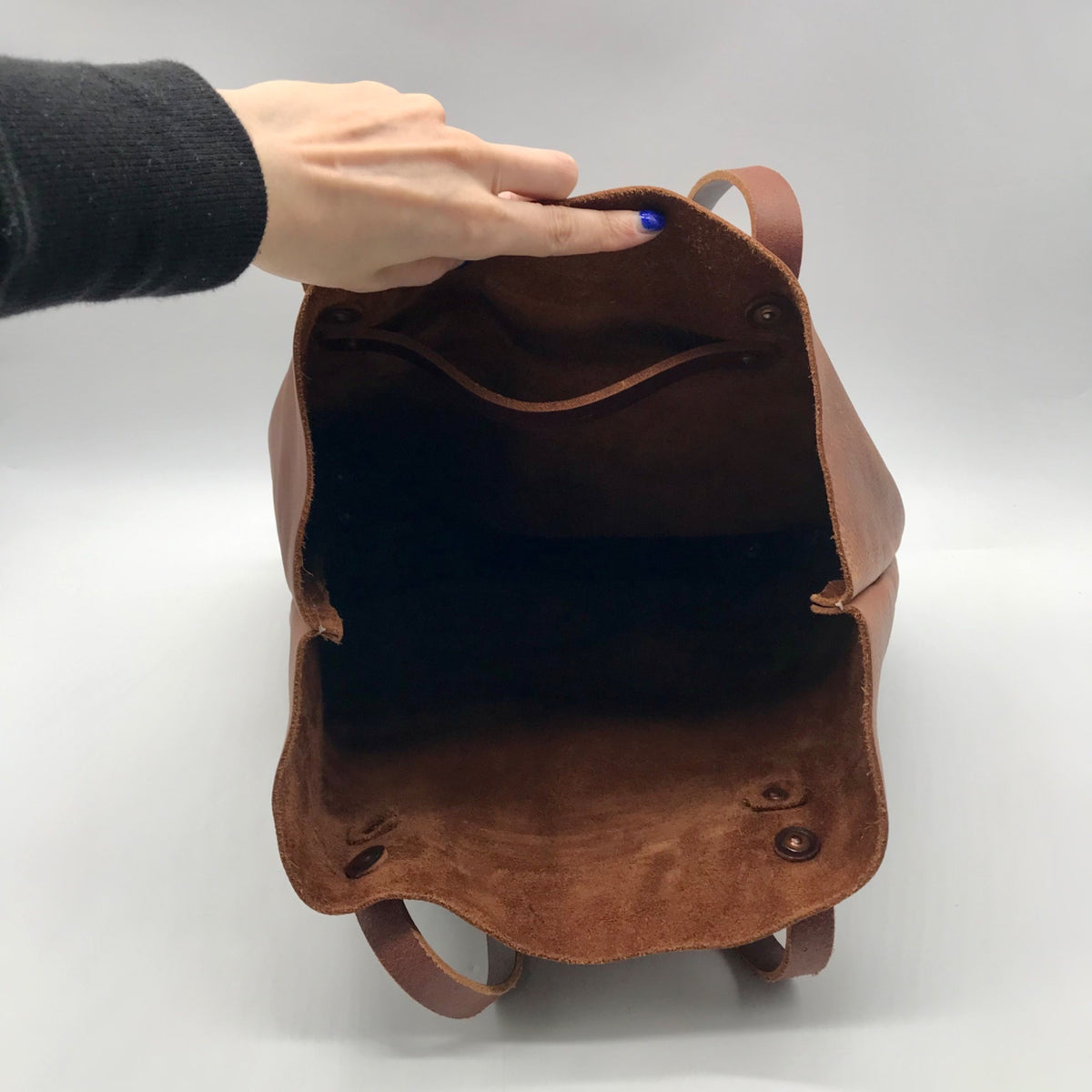 KMM &amp; CO Brown Full Grain Leather Tote Bag
