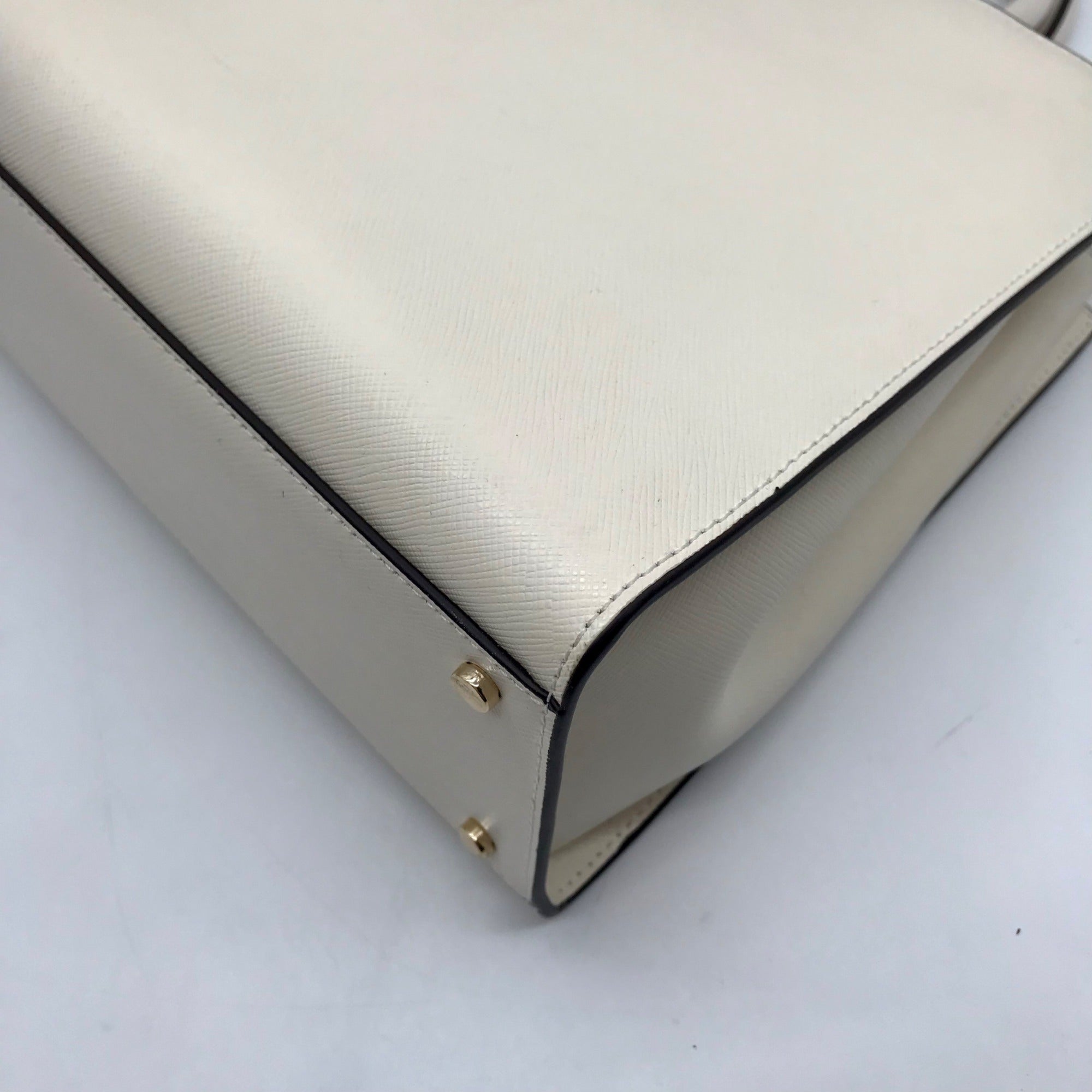 Kate Spade Off- White Leather Reegan Convertible Satchel
