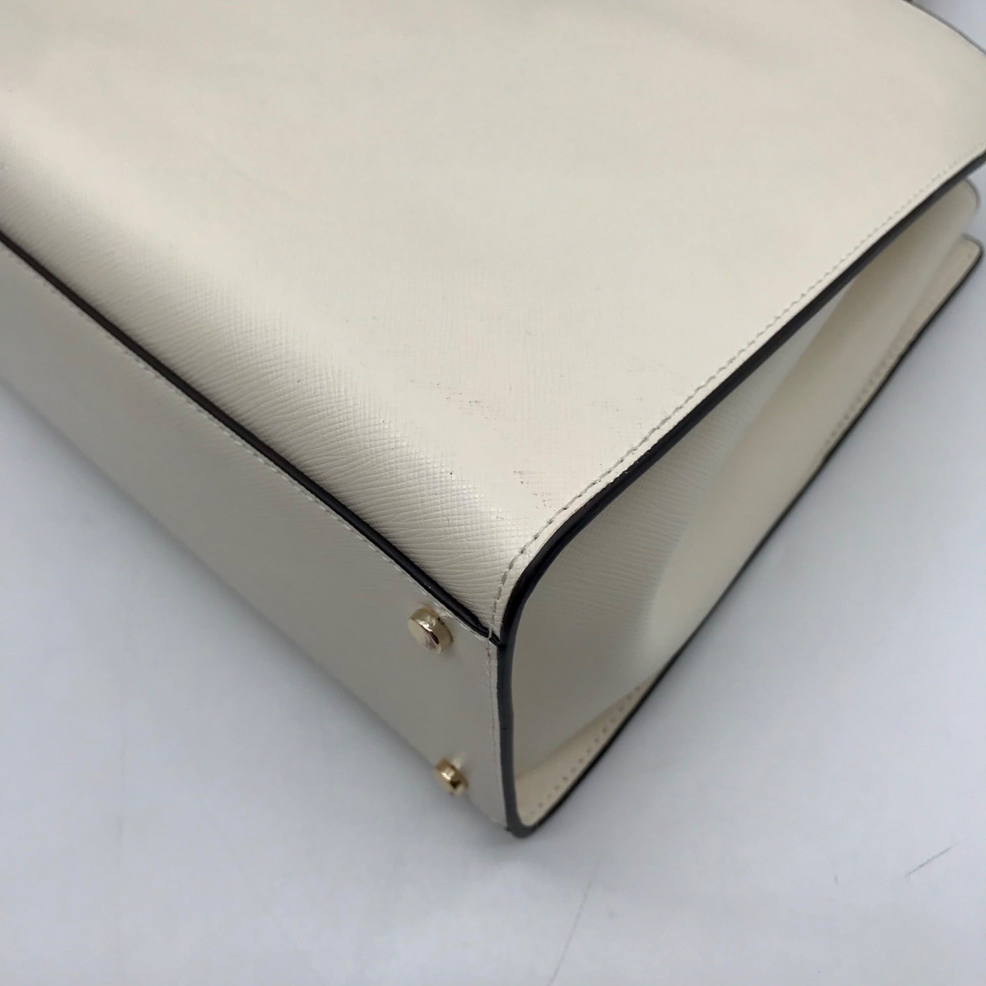 Kate Spade Off- White Leather Reegan Convertible Satchel